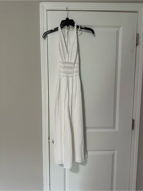 White Halter Maxi Dress - Lightweight Summer Sundress